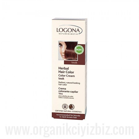 Koyu Kahve Renkli Saçlar İçin - Teak Ağacı Renkli Krem Boya 150ml - 01120 - Logona